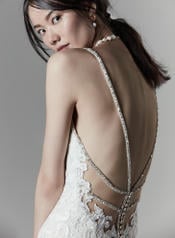 9SS918 Ivory over Light Nude gown with Nude Illusion detail