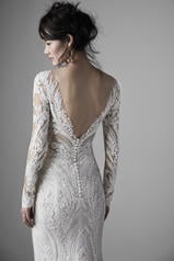 20SW255 Ivory Over Pearl Gown With Nude Illusion detail