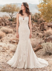 9SC881 Ivory/Silver Accent gown with Ivory Illusion front