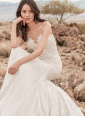 9SC881 Ivory/Silver Accent gown with Ivory Illusion detail