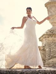 21SS811B Ivory Over Champagne Gown With Natural Illusion front