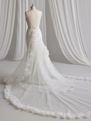 23SB623 Ivory/Silver Accent Gown With Natural Illusion back