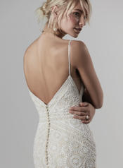 9SC878 Ivory over Antique Ivory gown with Nude Illusion back
