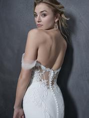 22SW924 Diamond White Gown With Natural Illusion detail