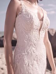 21SS355B Ivory/Pewter Accent Over Soft Nude Gown With Nude  detail