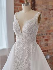 22SS576A02 Ivory Over Misty Mauve Gown With Natural Illusion detail