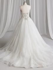 23SS643A01 Ivory/Pewter Accent Over Pearl Gown With Ivory Ill back