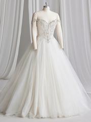 23SS643A01 Ivory/Pewter Accent Over Pearl Gown With Ivory Ill front