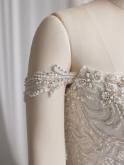 23SS643A01 Ivory/Pewter Accent Over Pearl Gown With Ivory Ill detail