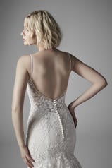20SS269 Ivory Over Nude/Pewter Accent Gown With Nude Illus detail