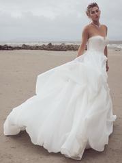 23SW075A01 Ivory/Silver Accent Gown With Ivory Illusion detail