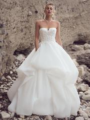 23SW075A01 Ivory/Silver Accent Gown With Ivory Illusion front