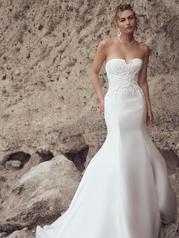 23SW126B01 Ivory/Silver Accent Gown With Ivory Illusion front