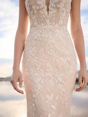 23SS635B01 Ivory/Silver Accent Over Blush Gown With Natural I detail