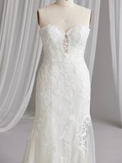 23SC672A01 Ivory Over Soft Nude Gown With Natural Illusion detail