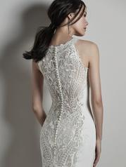 9SC803 Ivory Over Nude Gown With Ivory Illusion detail