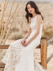 9SC803 Ivory Over Nude Gown With Ivory Illusion detail