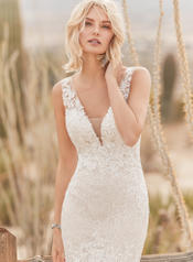 9SN866 Ivory gown with Nude Illusion detail