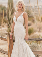 9SN866 Ivory gown with Nude Illusion front