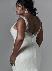 9SN866AC Ivory gown with Nude Illusion detail