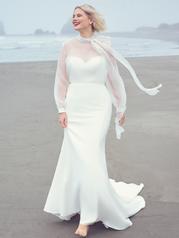 22SW515 All Ivory Gown With Ivory Illusion front