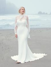 22SW515 All Ivory Gown With Ivory Illusion front