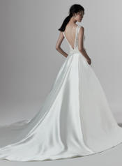 9SS863 Ivory gown with Ivory Illusion back