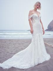 22SW545 Ivory Gown With Natural Illusion detail