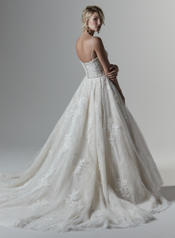 9SS869 Ivory gown with Ivory Illusion back