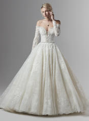 9SS868 Ivory gown with Ivory Illusion front
