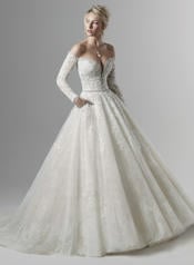 9SS868 Ivory gown with Ivory Illusion front