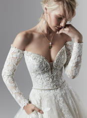9SS868 Ivory gown with Ivory Illusion detail