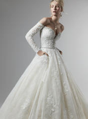 9SS868 Ivory gown with Ivory Illusion detail