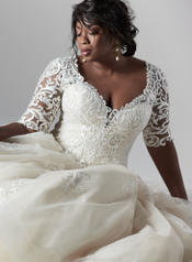 9SC841AC Ivory gown with Nude Illusion detail
