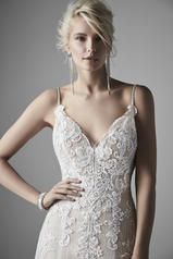 20SW198 Ivory Over Nude Gown With Nude Illusion detail