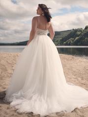 23SS056A02 Ivory/Silver Accent Gown With Ivory Illusion back