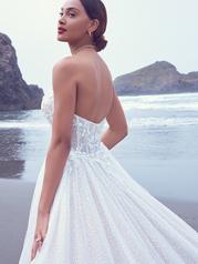 22SC572 Ivory Over Mocha Gown With Natural Illusion detail