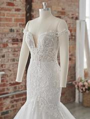 22SC580 Ivory Over Misty Mauve Gown With Natural Illusion detail