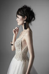 20SC184 Ivory Shimmer Gown With Nude Illusion detail
