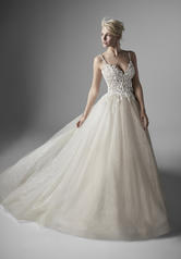 20SC261 Antique Ivory Gown With Nude Illusion front