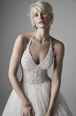 20SS225 Antique Ivory Gown With Ivory Illusion detail