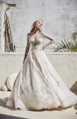 20SC235 Ivory Gown With Nude Illusion front