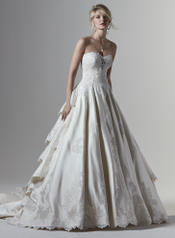 9SC829LU All Ivory gown with Ivory Illusion front