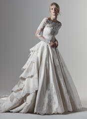 9SC829LU All Ivory gown with Ivory Illusion front