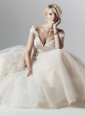 9SS891 Ivory gown with Ivory Illusion detail