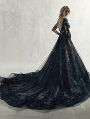 9SC076 Black Over Nude Gown With Natural Illusion back