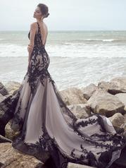 23SC140A02 Black Over Nude Gown With Natural Illusion back