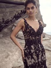23SC140A02 Black Over Nude Gown With Natural Illusion detail