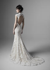 20SW183 Ivory Over Nude Gown With Nude Illusion back