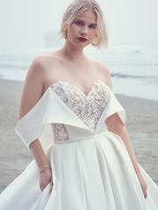 22SV561 Ivory/Silver Accent Gown With Natural Illusion detail